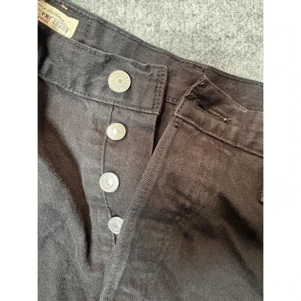 Levi's 501 Jeans Mens 29x26 Black Straight Regular Fit Dark Wash Denim